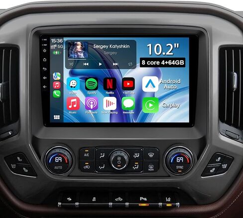 11.5" 2K 8 Core 64GB Car Radio Stereo for 2014-2018 Chevy Silverado 1500 2500HD 3500HD&GMC Sierra, Plug and Play Android 13 Head Unit with Wireless Carplay/Android Auto/1080P Backup Camera/FM AM Radio in Saudi Arabia
