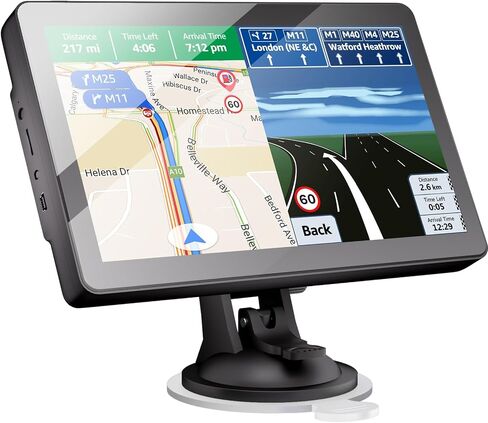 GPS Navigator for Truck Car, 9'' Truck GPS Commercial Drivers with 2026 Map | Trucker GPS with Maps (Free Lifetime Updates),Real Voice Spoken Reminding Navigation System for Cars with Red Light Warning in Saudi Arabia