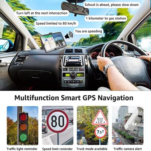 GPS Navigator for Truck Car, 9'' Truck GPS Commercial Drivers with 2026 Map | Trucker GPS with Maps (Free Lifetime Updates),Real Voice Spoken Reminding Navigation System for Cars with Red Light Warning in Saudi Arabia