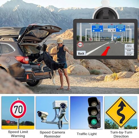 GPS Navigator for Truck Car, 9'' Truck GPS Commercial Drivers with 2026 Map | Trucker GPS with Maps (Free Lifetime Updates),Real Voice Spoken Reminding Navigation System for Cars with Red Light Warning in Saudi Arabia
