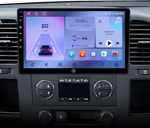 ترقية راديو ستيريو للسيارة تعمل باللمس لسيارة Chevy Silverado 2007-2013 GMC Sierra Yukon Buick Enclave مجموعة تثبيت وحدة الرأس البديلة المدمجة في CarPlay Android Auto(10 بوصة 2G+64G) in Kuwait