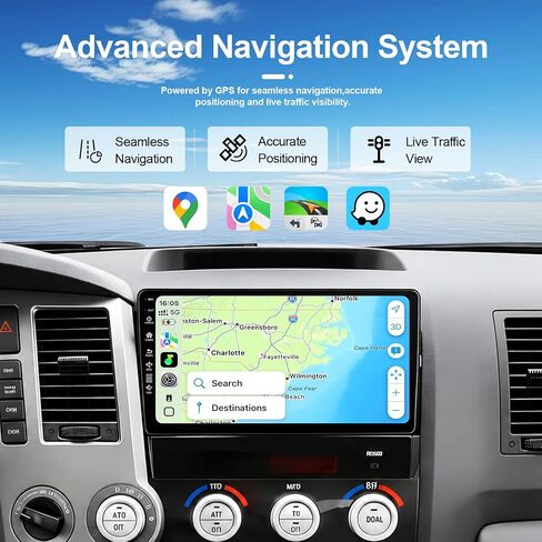 5G-WiFi6 (4Core 64G ROM) Car Radio Stereo for Toyota Tundra 2007-2013,10 inch Touch Screen Head Unit with Wireless Carplay Android Auto GPS Bluetooth SWC FM Mirror Link Backup Camera in Saudi Arabia