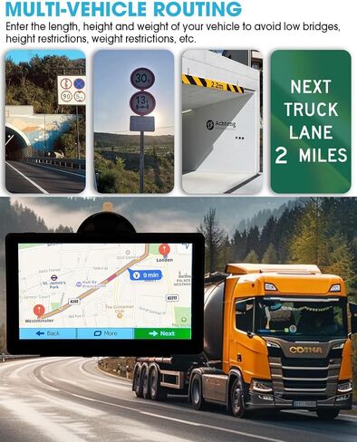 GPS Navigator for Car, 7 Inch Touchscreen, Free Lifetime Updates | Car GPS Navigation, 2026 Maps, Turn-by-Turn Voice Guidance, Speed & Red Light Warning, Truck and RV Routing in Saudi Arabia