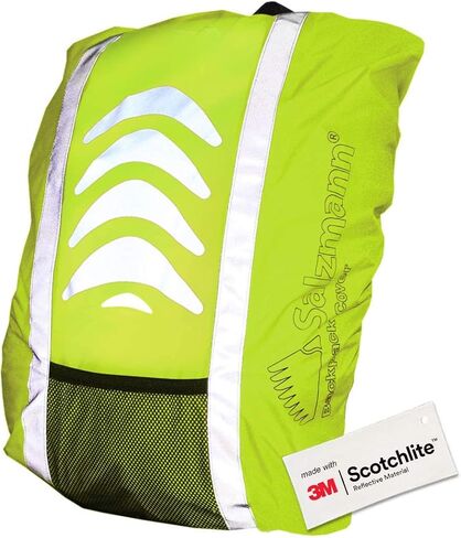 Salzmann Reflective Backpack Cover | Waterproof Hi-Vis | Made with 3M Scotchlite | High Visibility, Weatherproof Cover | For Cycling & Outdoor Activities in Saudi Arabia