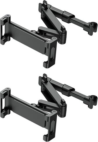 2 Pack Tablet Holder for Car, Ipad Headrest Mount for 6-13'' ipad/Phone Car Tablet Holder with 360° Adjustable Rotation,Essential for Road Travel, Black in Kuwait