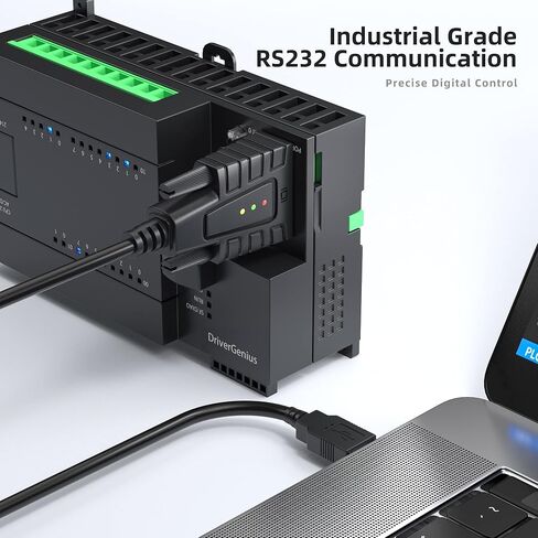 DriverGenius SerialEdgeX USB-A to Serial RS232 Cable (3-LED, 1-Pack) | Full-Pin RS232 Connectivity with Signal Support For Device Setup, Legacy Hardware Applications & Serial Communication Tasks in Kuwait