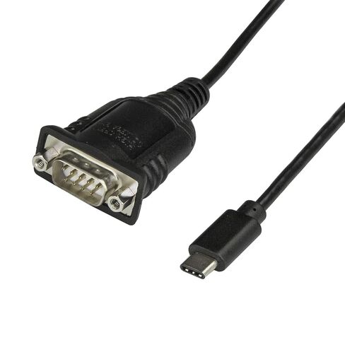StarTech USB-C to Serial Adapter Cable, Windows/Mac/Linux (ICUSB232C) | USB-C Serial Cable for PLCs, USB-C to RS232 (DB9) Converter Cable, 16" (40cm), Scanners, Printers, Male/Male in Kuwait