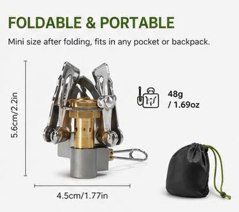 Portable Alcohol Stove for Camping, Mini Stainless Steel Backpacking Burner, Lightweight Outdoor Cooking Stove for Hiking, Picnic, Trekking, Survival and Emergency Use in Kuwait