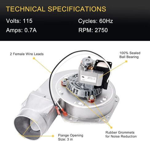 80473 Exhaust Blower for US Stove/USSC American Harvest 6039 6041 6037 6033 Pellet Stoves, King 5500m 5502m 5500 5502 Pellet Stoves, Ashley ap5660 Pellet Stove in Saudi Arabia
