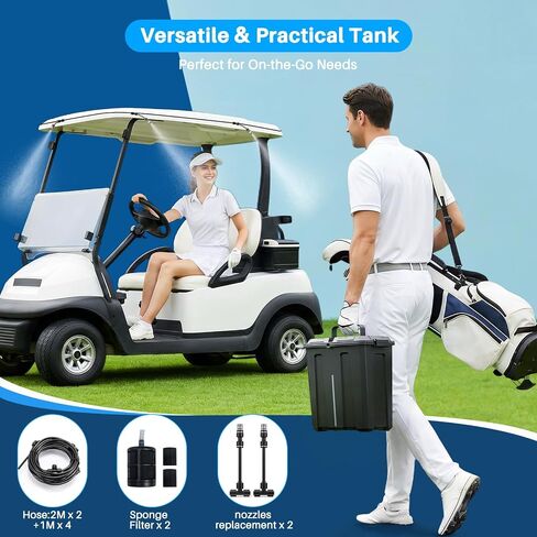 Ausic Portable Misting System, Outdoor Water Misters for Outside Patio Umbrella Cooling with Rechargeable Water Pump (Consecutive 8Hrs), 9L Bucket, 26FT Hose, for Tailgating, Camping, Canopy, Sport in Saudi Arabia
