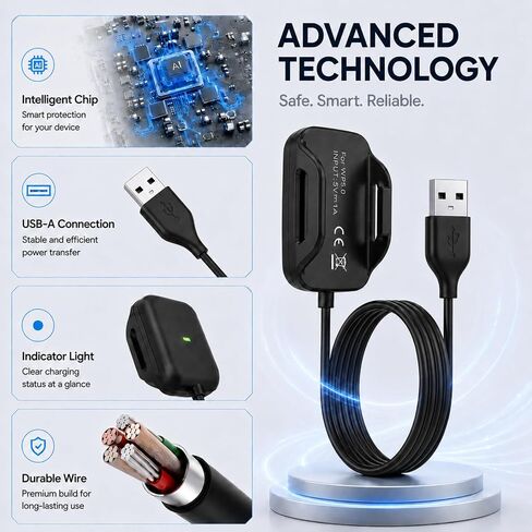 Charger Compatible with Whoop 5.0 One, Peak, Life/Whoop MG Basic Charger, 3.3 Ft/1m USB-A Portable Charging Cable for Whoop 5.0/MG, Not Compatible with WHOOP4.0 in Saudi Arabia