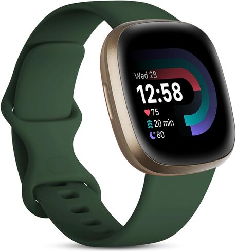 Odbeai Sport Bands Compatible with Fitbit Versa 4/Sense 2/Sense/Versa 3 | Classic Band Compatible with Fitbit Versa 4 Bands Women Men, Soft Waterproof Strap for Sense 2/Sense/Versa 3 (Large, Black) in Kuwait