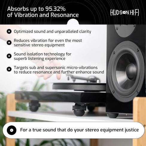 Speaker Isolation Pads – 8-Pack 0.75" Platinum Silicone Feet for Speakers, Subwoofers, Turntables – Non-Slip, Vibration Damping Pads with Adhesive – 20 Duro Anti-Vibration Mounts in Saudi Arabia