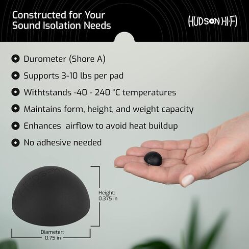 Speaker Isolation Pads – 8-Pack 0.75" Platinum Silicone Feet for Speakers, Subwoofers, Turntables – Non-Slip, Vibration Damping Pads with Adhesive – 20 Duro Anti-Vibration Mounts in Saudi Arabia