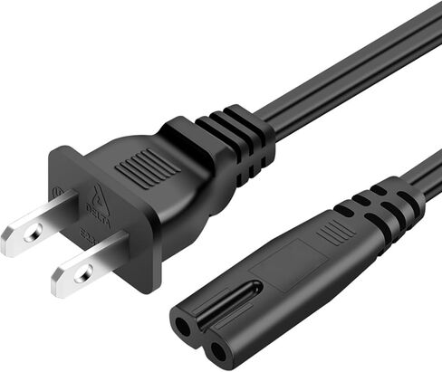 AC Power Cord(5ft, Black) - Universal Replacement for Xbox One S/X, Xbox Series X/S, PS4, PS4 Slim, PS5, PS3 Slim/Super Slim UL Listed in Saudi Arabia