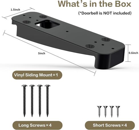 Vinyl Siding Mount for Blink Doorbell 2K+(2026 Blink Doorbell Camera Mount) | Fits 4" Standard Siding, Angle-Corrected Wedge Kit, Fixes Upward Tilt, Blink Doorbell 2K Angle Mounting Bracket, Easy Install in Saudi Arabia