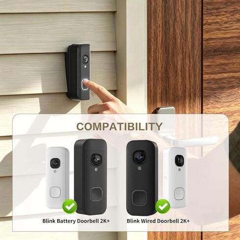 Vinyl Siding Mount for Blink Doorbell 2K+(2026 Blink Doorbell Camera Mount) | Fits 4" Standard Siding, Angle-Corrected Wedge Kit, Fixes Upward Tilt, Blink Doorbell 2K Angle Mounting Bracket, Easy Install in Saudi Arabia