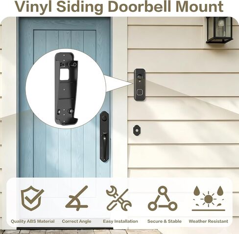 Vinyl Siding Mount for Blink Doorbell 2K+(2026 Blink Doorbell Camera Mount) | Fits 4" Standard Siding, Angle-Corrected Wedge Kit, Fixes Upward Tilt, Blink Doorbell 2K Angle Mounting Bracket, Easy Install in Saudi Arabia