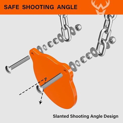 نظام أهداف فولاذية من Highwild AR500 بسمك 3/8 بوصة، أهداف إطلاق نار فولاذية كاملة مع حامل، 6 بوصات إطلاق نار + جذع 7 بوصة × 12 بوصة مع حامل واحد ومجموعتي تركيب للنطاق الخارجي وممارسة الرماية in Kuwait