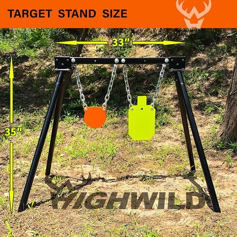 نظام أهداف فولاذية من Highwild AR500 بسمك 3/8 بوصة، أهداف إطلاق نار فولاذية كاملة مع حامل، 6 بوصات إطلاق نار + جذع 7 بوصة × 12 بوصة مع حامل واحد ومجموعتي تركيب للنطاق الخارجي وممارسة الرماية in Kuwait