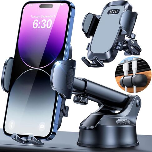 【Upgraded Strongest Suction & Pro Military-Grade Certs 】Ultimate Car Phone Mount【360°Rotatable Suction】Cell Phone Holders Truck Stand for Dashboard Windshield Vent for iPhone 17 Pro Max Samsung,Black in Saudi Arabia
