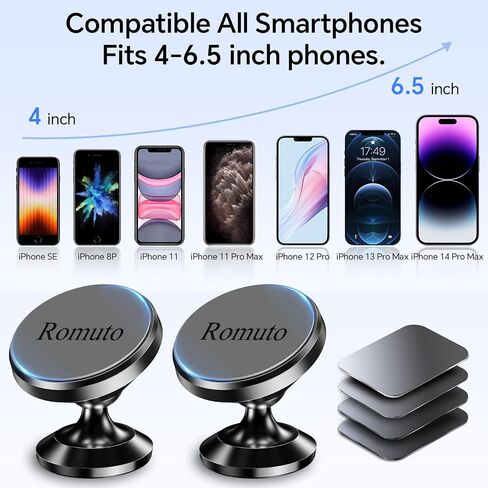 【 2-Pack 】 Magnetic Phone Holder for Car Dashboard【Strong Magnet】iPhone Magnetic Phone Mount for Car Phone Holder 【4 Metal Plate】Cell Phone Holders for Your Car Mount for iPhone 17 Pro Max Air 16 15 in Saudi Arabia
