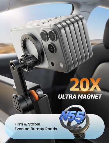 Lamicall Magnetic Phone Holder for Tesla Model 3 and Y Strongest N55 Magnet | No Adhesive for Tesla Phone Mount, One-Click Lock Accessories for Magsafe Car Mount fit iPhone 17 16 15 14 Pro Max All Phones in Kuwait