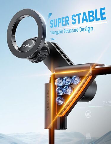 Lamicall Magnetic Phone Holder for Tesla Model 3 and Y Strongest N55 Magnet | No Adhesive for Tesla Phone Mount, One-Click Lock Accessories for Magsafe Car Mount fit iPhone 17 16 15 14 Pro Max All Phones in Kuwait