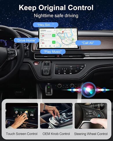 Wireless CarPlay Adapter for iPhone, Zinc Alloy & Tempered Glass Edition - Reliable 5.8GHz Wireless Dongle for Factory Wired CarPlay Cars, Instant Connection, No Overheating, Plug & Play in Saudi Arabia