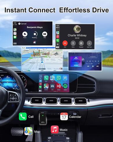 Wireless CarPlay Adapter for iPhone, Zinc Alloy & Tempered Glass Edition - Reliable 5.8GHz Wireless Dongle for Factory Wired CarPlay Cars, Instant Connection, No Overheating, Plug & Play in Saudi Arabia