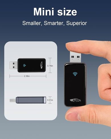 Wireless CarPlay Adapter for iPhone, Zinc Alloy & Tempered Glass Edition - Reliable 5.8GHz Wireless Dongle for Factory Wired CarPlay Cars, Instant Connection, No Overheating, Plug & Play in Saudi Arabia