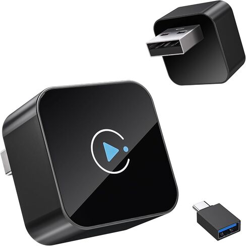 2026 Upgraded Wireless CarPlay Dongle, Mini Plug & Play USB Device for Apple CarPlay & Android Auto, Wired to Wireless, Stable No-Latency Connection, Compatible with iOS 10+ & Android 11+ in Saudi Arabia