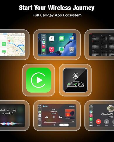 محول Houflody CarPlay اللاسلكي لهواتف iPhone Apple (أحدث شريحة مطورة) | قم بتحويل CarPlay السلكي من المصنع إلى لاسلكي مع زمن وصول ثابت ومنخفض وإعادة الاتصال التلقائي وتصميم صغير للغاية وميزة التوصيل والتشغيل in Kuwait