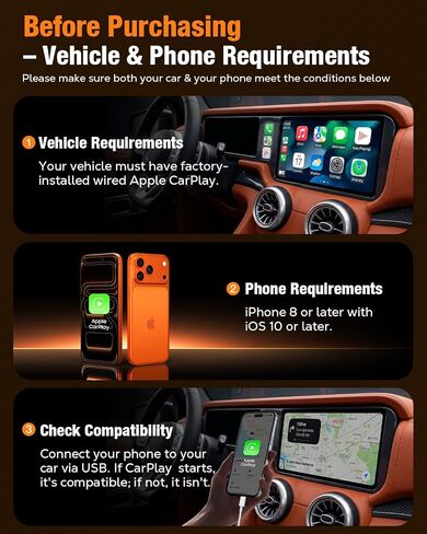 محول Houflody CarPlay اللاسلكي لهواتف iPhone Apple (أحدث شريحة مطورة) | قم بتحويل CarPlay السلكي من المصنع إلى لاسلكي مع زمن وصول ثابت ومنخفض وإعادة الاتصال التلقائي وتصميم صغير للغاية وميزة التوصيل والتشغيل in Kuwait