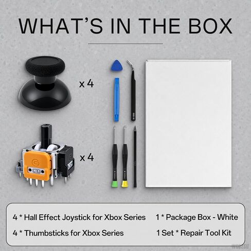 WCDZSU 4Pcs Hall Effect Joysticks and Caps for Xbox Series S/X Controller | Hall-Effect Analog Sticks Sensor Module Thumbsticks Replacement for DualSense 5 with Conrtoller Repair Tool Kit in Saudi Arabia