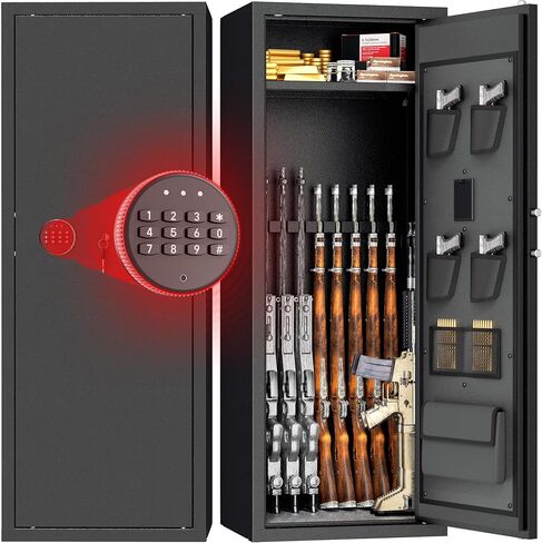 [Fully Assembled]Omelaza 10-12 Gun Safe Storage with Digital Keypad Lock | Stores Up To 10-12 Rifles And Pistols, Digital Keypad Access, Alarm System And Reinforced Steel Design in Saudi Arabia