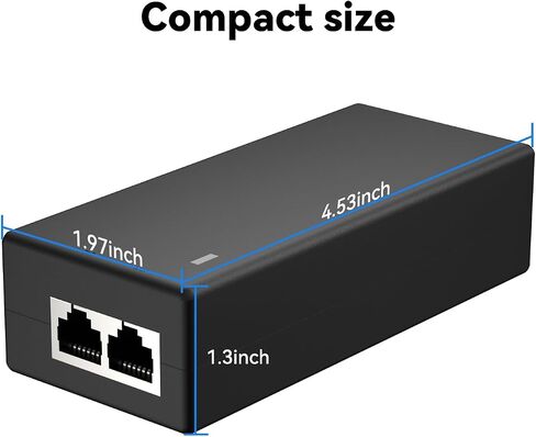 محول طاقة إيثرنت PoE 2.5G + حاقن 30 وات | مسافة تصل إلى 100 متر، لكاميرا IP، التلفزيون، هاتف IP، شبكة جيجابت، IEEE802.3af/at، معدن التوصيل والتشغيل in Kuwait
