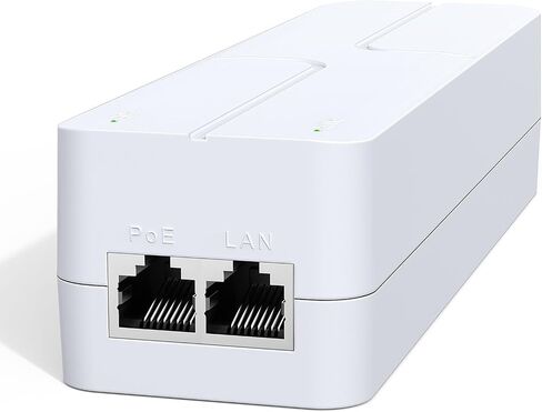 2.5Gb PoE+ Injector 30W, VunLink Single Port Power Over Ethernet Adapter, IEEE 802.3af/at, 10/100/1000/2500Mbps PoE+ Injector for IP Camera, WiFi Access Point, VoIP Phone, Plug & Play, Up to 100m in Saudi Arabia