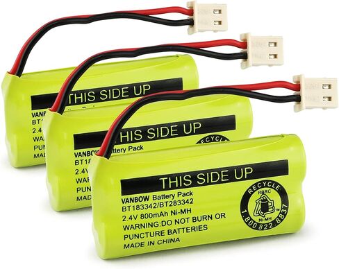 BT162342 BT262342 BT183342 BT283342 2.4V 800mah Cordless Phone Batteries Compatible with VTech CS6114 CS6419 CS6719 AT&T EL5210 EL52300 EL52400 CL81101 CL80111 Handset Telephone (Pack 3) in Saudi Arabia