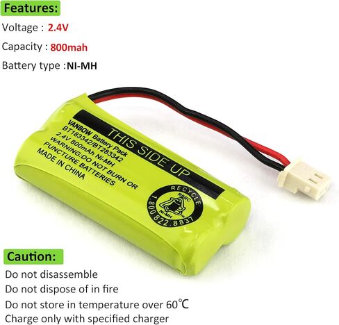 BT162342 BT262342 BT183342 BT283342 2.4V 800mah Cordless Phone Batteries Compatible with VTech CS6114 CS6419 CS6719 AT&T EL5210 EL52300 EL52400 CL81101 CL80111 Handset Telephone (Pack 3) in Saudi Arabia