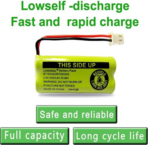 Replacement Battery BT183342/BT283342 BT166342/BT266342 BT162342 / BT262342 BT166342 Compatible with CS6114 CS6419 CS6719 AT&T EL52300 CL80112 CS6719-2 2.4V 400mAh (2 Pack) in Kuwait