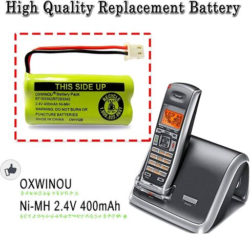 Replacement Battery BT183342/BT283342 BT166342/BT266342 BT162342 / BT262342 BT166342 Compatible with CS6114 CS6419 CS6719 AT&T EL52300 CL80112 CS6719-2 2.4V 400mAh (2 Pack) in Kuwait