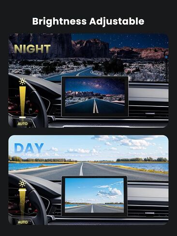 شاشة Apple Carplay لاسلكية مقاس 9 بوصات للسيارة، شاشة تشغيل محمولة للسيارة | Android Auto، كاميرا داش 4K، كاميرا احتياطية 1080 بكسل، ملاحة GPS، وصلة مرآة لأجهزة استقبال صوت السيارة، بلوتوث، FM، Siri in Kuwait