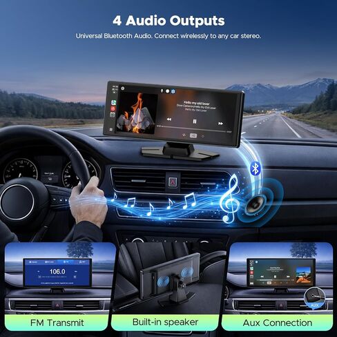 LAMTTO 9.26" Wireless CarPlay Screen for Car, Waterproof Backup Camera | Family Road Trip, 1600x600 HD IPS, Mirror Link, GPS Navigation, Voice Control, Plug & Play, OTA, CarPlay & Android Auto in Saudi Arabia