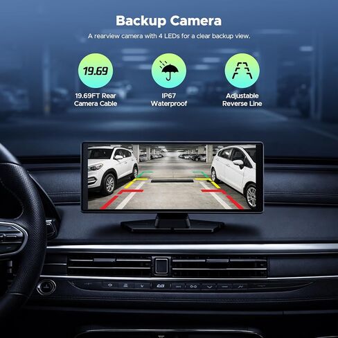 LAMTTO 9.26" Wireless CarPlay Screen for Car, Waterproof Backup Camera | Family Road Trip, 1600x600 HD IPS, Mirror Link, GPS Navigation, Voice Control, Plug & Play, OTA, CarPlay & Android Auto in Saudi Arabia