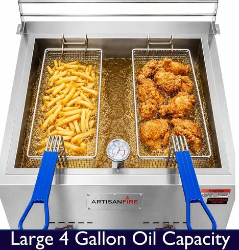 3 Burner Propane Gas Grill + 4 Gallon Deep Fryer Cart-60,000 BTU-Commercial Stainless Steel-Complete Set-Ideal for Outdoor Grilling & Frying-Patio BBQ Station-Home & Commercial in Saudi Arabia