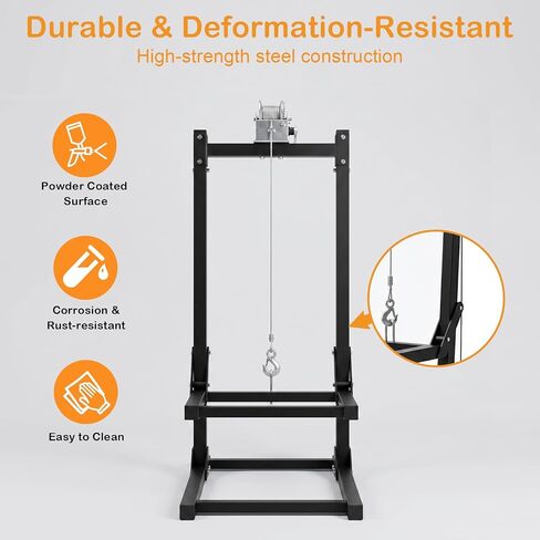 Hitch-Mounted Deer Hoist with Platform – 500 lbs Load Capacity, 2-Inch Receiver, Winch Lift Game Carrier for Trucks, Pickups & SUVs, Ideal for Safely Loading Large Game Animals in Saudi Arabia