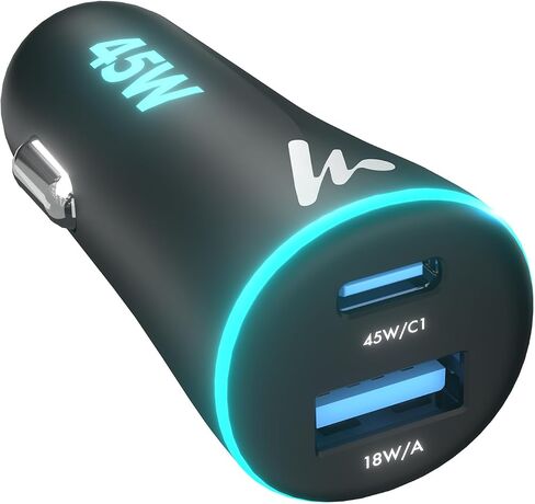 PD 20W Wozoyo Car Charger with Type-C & USB A,Power Delivery, PPS & QC 3.0, Dual Port Fast Charging (20W + 18W), 12V–24V Compatible, Multi-Layer Protection, 2-Years Manufacturer Warranty in Kuwait
