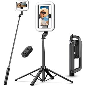 M MYBAT PRO Selfie Ring Light with 72" Tripod Stand - Extendable Selfie Stick with Light for Phone, Live Streaming, Makeup, Travel, Gaming, Video, Includes Phone Holder& USB-C Powered in Kuwait