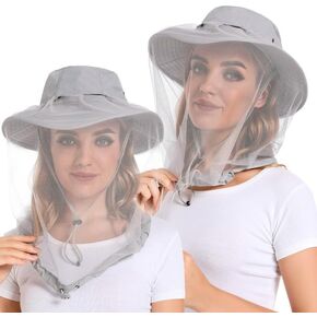 Tibeha Mosquito Net Hat Women UPF 50+ Hidden Netting Sun Protection Cap | Lightweight Full Face Head Net Hat for Beekeeping, Hiking, Gardening & Outdoor Activities in Saudi Arabia